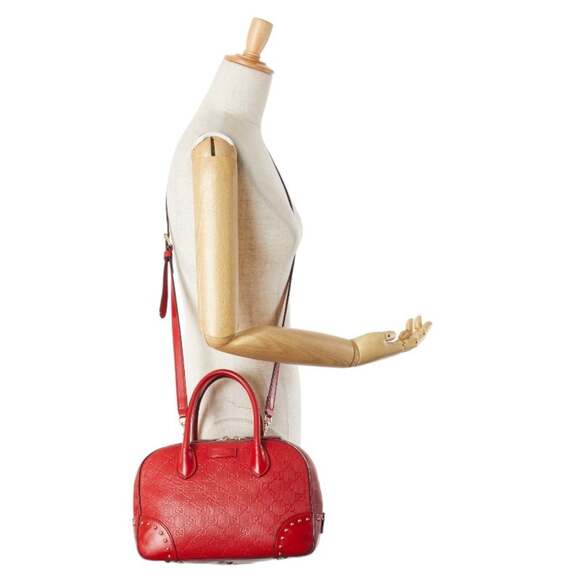 Gucci GG embossed handbag/shoulder bag, 2-way, 354224, red leather, women's. - Picture 16 of 16